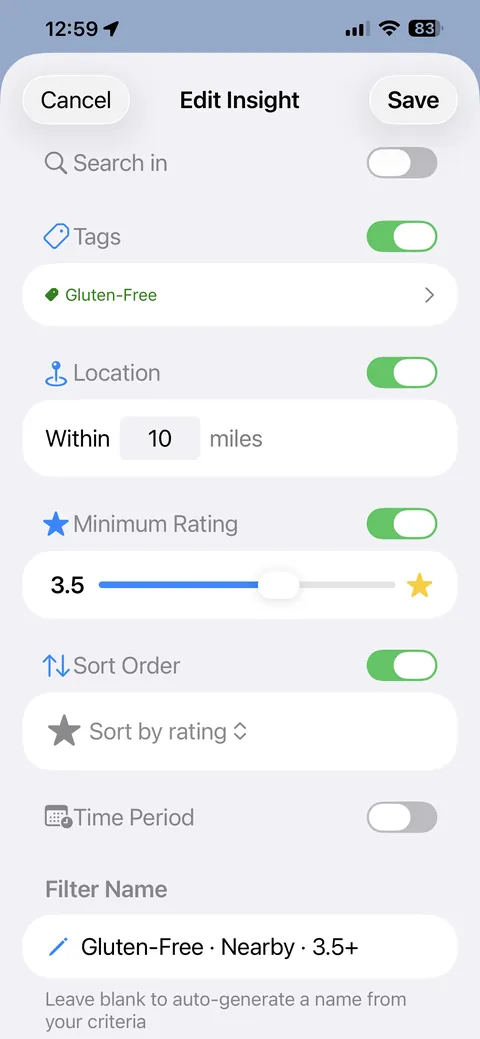 Building an Insight with filters